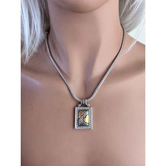 Brighton Two Tone Heart OP Pendant Necklace. excellent condition - Picture 1 of 7